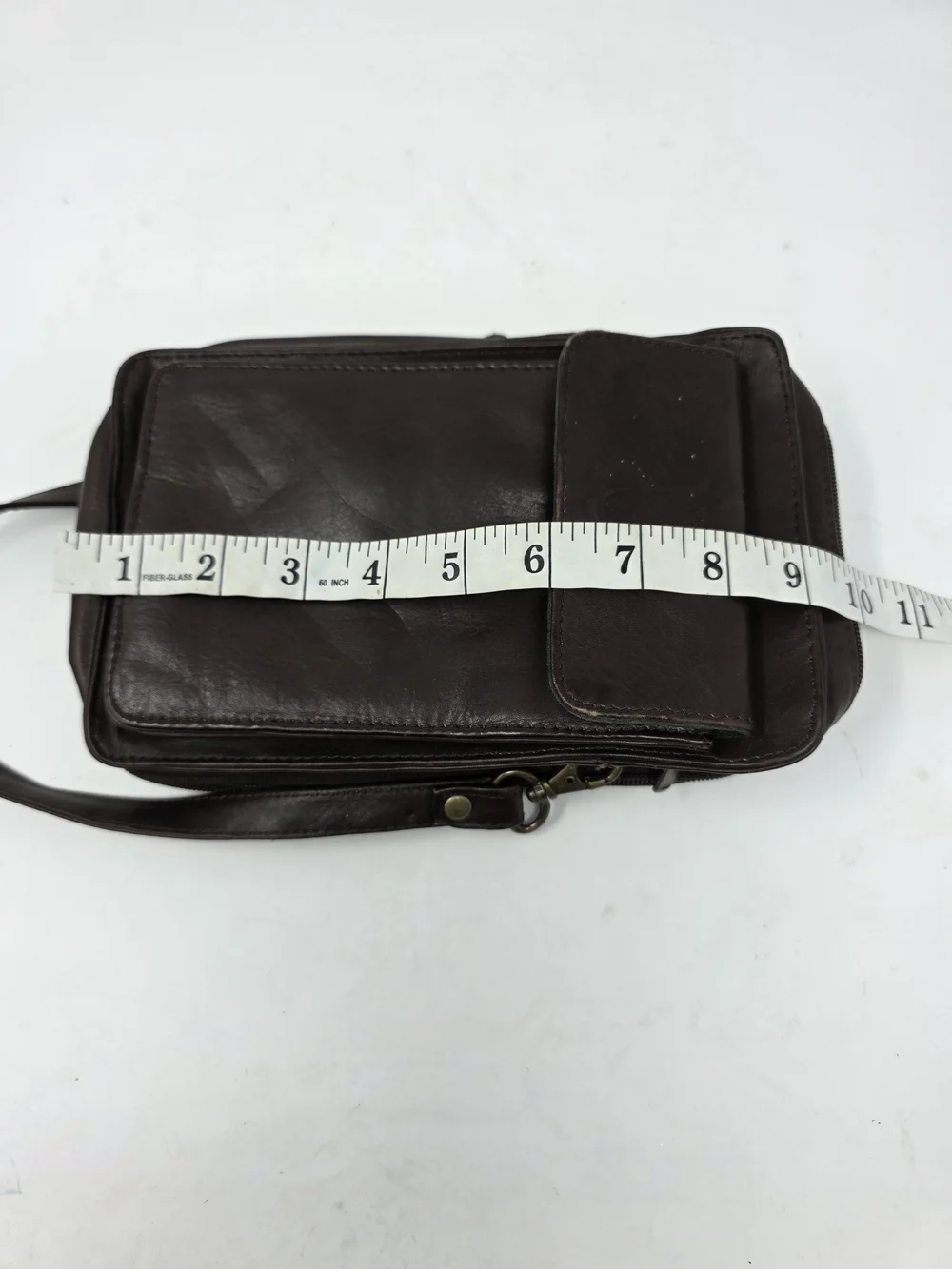 Vintage Wilsons Leather Organizer Crossbody Bag Purse Wallet Dark Brown Travel